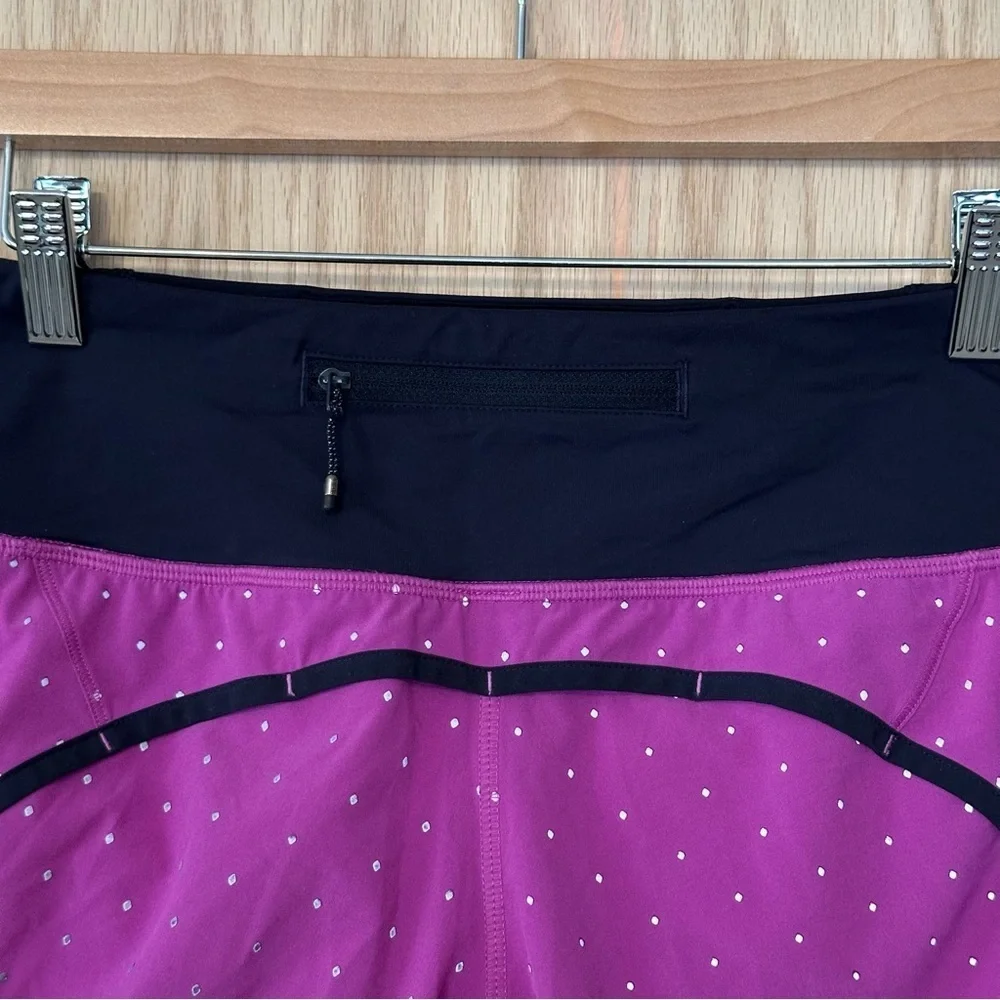 Lululemon Run Times Reflective Short Purple Polka Dot